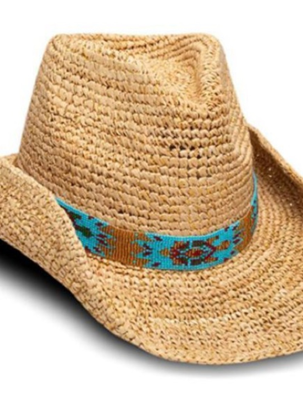 Nikki Beach Raffia Sun Hat with Gold Lurex Thread